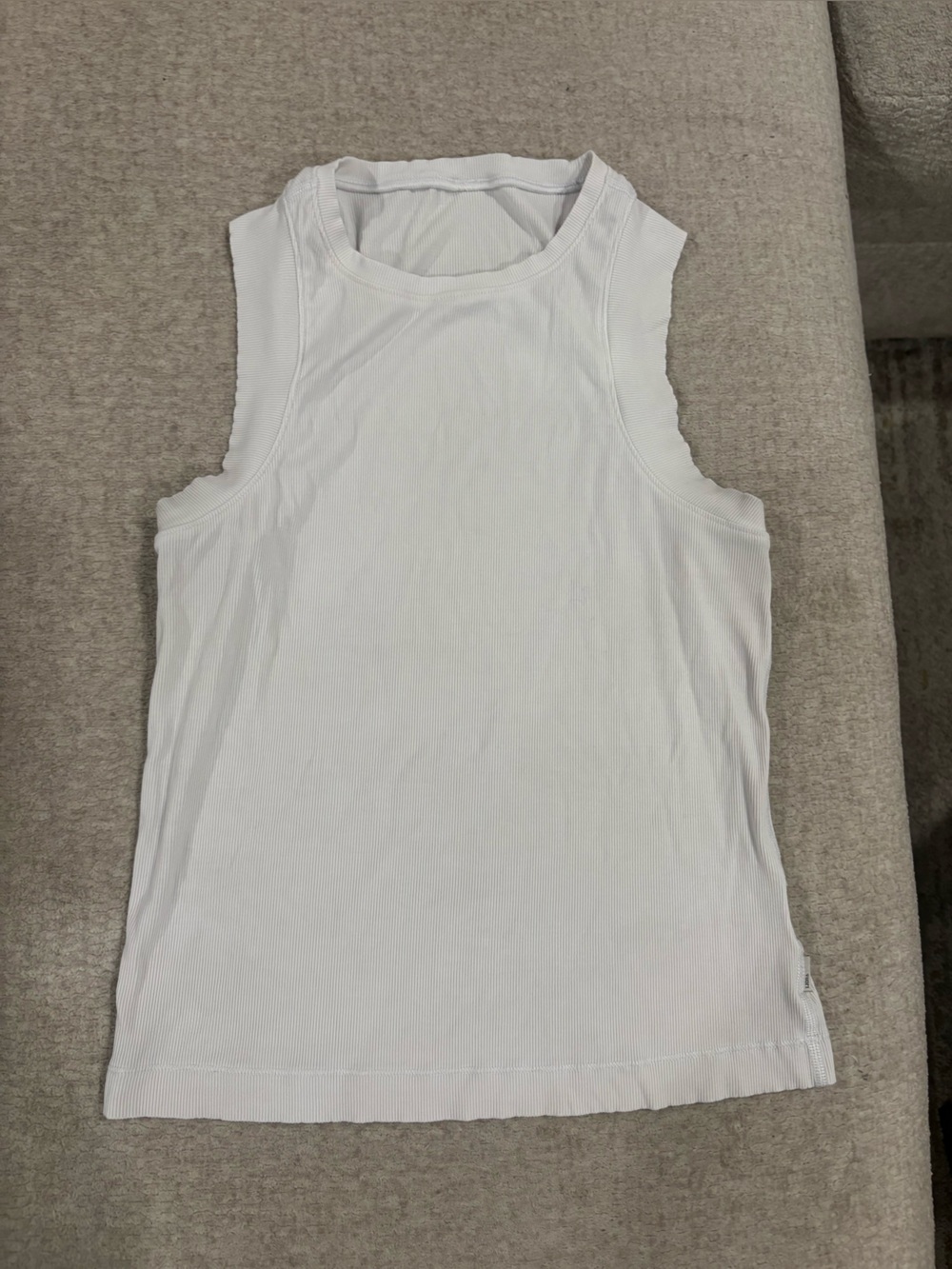 Vuori White Ribbed Tank Top - Women's Athletic Tank